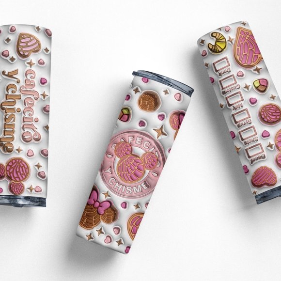 20oz Insulated Tumbler, Cafecito y Chisme, Spanish, Cute - Picture 3 of 8